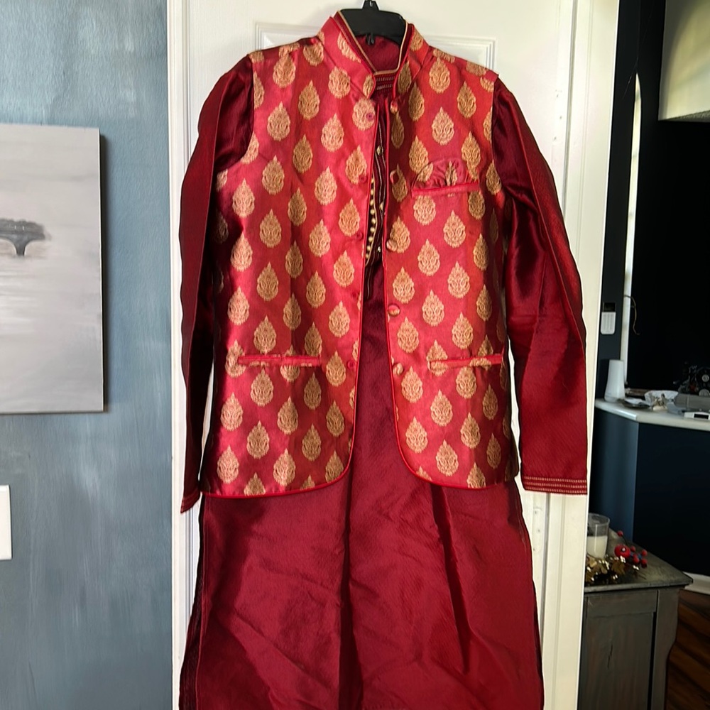 Mens kurta red